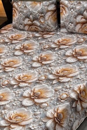 Premium Quality 3pcs 9d Digital Printed Bedsheet Set With 2 Pillow Covers
