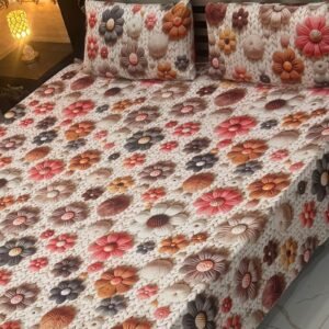 Premium Quality 3pcs 9d Digital Printed Bedsheet Set With 2 Pillow Covers