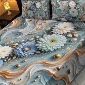 Premium Quality 3pcs 9d Digital Printed Bedsheet Set With 2 Pillow Covers