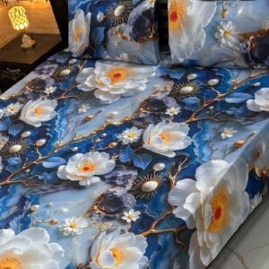 Premium Quality 3pcs 9d Digital Printed Bedsheet Set With 2 Pillow Covers