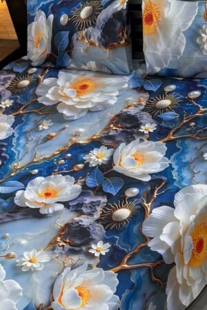 Premium Quality 3pcs 9d Digital Printed Bedsheet Set With 2 Pillow Covers