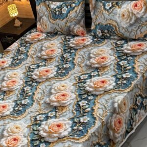 Premium Quality 3pcs 9d Digital Printed Bedsheet Set With 2 Pillow Covers