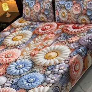 Premium Quality 3pcs 9d Digital Printed Bedsheet Set With 2 Pillow Covers