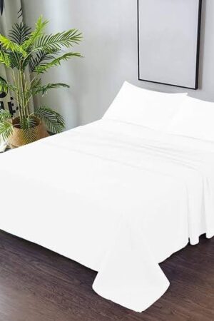 Premium Quality 100% Cotton White Bedsheet Set