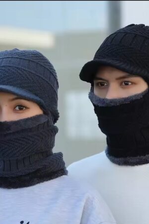 Winter Beanies Hats Thickened Windproof Warm Knitted Plush Lined Cap Men Women Outdoor Sports Motocycle Thermal Headwear