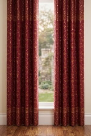 Velvet Texture Curtains Length 9 Feet Width 4.5 Feet Pack of 2