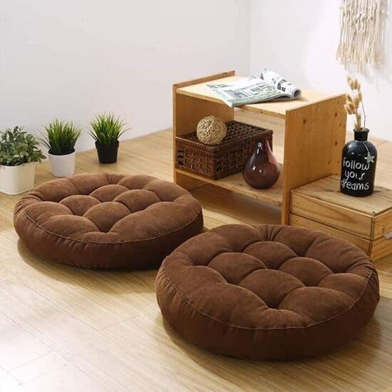 Premium Quality Round Floor Cushions Pack of 2 - Image 3
