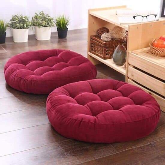 Premium Quality Round Floor Cushions Pack of 2 - Image 5