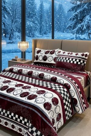 Threadpk Premium King Size Soft Fleece 4-Piece Razai Set | 500GSM Winter Bedding