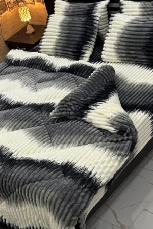 Luxury Premium Quality Puffy Fleece 6pcsKing Size  Razai Set